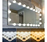 Shein 1 pieza Espejo de vanidad con luz LED de 3 colores y múltiples tamaños USB, lámpara de espejo de maquillaje ajustable, opciones de 4LED*6LED*8LED*10LE