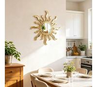 Shein 1 pieza Espejo decorativo montado en la pared Decoración del hogar Decoración de pared Espejo facial Espejo colgante Decoración de pared bohemia Espej