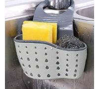 Shein 1 pieza Estante de almacenamiento de cocina, soporte ajustable para esponja de fregadero con clip, cesta colgante con goteo, utensilio de cocina