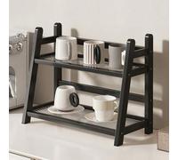 Shein 1 pieza Estante de almacenamiento de tazas, Soporte de tazas de doble capa para escritorio, Estante organizador de tazas de agua misceláneas para dorm