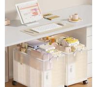 Shein 1 pieza Estantería/carrito de almacenamiento con ruedas y gran capacidad, plegable, de material PVC impermeable, adecuado para libros, documentos, rop