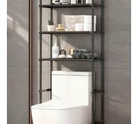 Shein 1 pieza Estantería de 2 a 3 niveles para el baño, de marco de metal resistente al óxido y multifuncional, con barra para toallas, estantes ajustables,