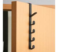 Shein 1 pieza Estantería de almacenamiento multifuncional, gancho de almacenamiento colgante de puerta de plástico negro para decoraciones del hogar, decora