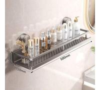 Shein 1 pieza Estantería de baño montada en la pared con ventosa - Estante colgante resistente con gancho para toalla, organizador de almacenamiento de baño