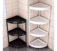 Shein 1 pieza Estantería de esquina moderna de 3/4/5 niveles, plegable, requiere autoensamblaje, adecuada para baño, cocina, cosméticos y artículos de tocad