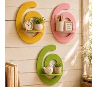 Shein 1 pieza Estantería flotante montada en la pared, estante de almacenamiento curvo en espiral, soporte para llaves de entrada, soporte para plantas de p