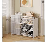Shein 1 pieza Estantería multiusos para zapatos con cortina, gabinete para zapatos, estantería de almacenamiento con cajón, gabinete para zapatos de alta ca