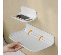 Shein 1 pieza Estantería plegable de pared, Estantería de almacenamiento para baño, Soporte para teléfono junto a la cama del baño, Estantería de almacenami