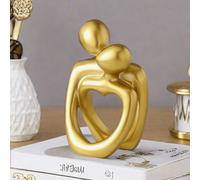 Shein 1 pieza Estatua "Beso de Amor", material de resina, adorno decorativo de pareja abrazándose, regalo romántico, escultura significativa, adecuada para