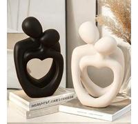 Shein 1 pieza Estatua "Beso de Amor", material de resina, adorno decorativo de pareja abrazándose, regalo romántico, escultura significativa, adecuada para