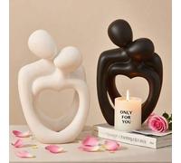 Shein 1 pieza Estatua "Beso de Amor", material de resina, decoración de pareja abrazada, regalo romántico, escultura significativa, adecuada para dormitorio