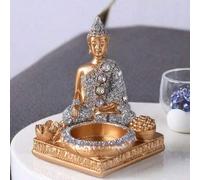 Shein 1 pieza Estatua de Buda dorada, Figura de Buda para decoración de meditación, decoración Zen, decoración del hogar