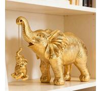 Shein 1 pieza Estatua de elefante plateado/dorado. Simboliza buena suerte, salud y fuerza. Es un excelente regalo para mujeres y madres. Como decoración, es