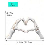 Shein 1 pieza Estatua de escritorio con gesto de corazón, escultura de pareja de esqueletos, decoración creativa para bodas y hogar, pequeña estatua de mano