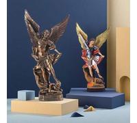 Shein 1 pieza Estatua de resina del Arcángel Miguel Ángel de Batalla Modelo Coleccionable Decoración de Escritorio para Uso Interior