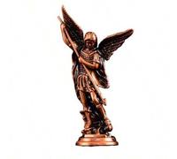 Shein 1 pieza Estatua de San Miguel Arcángel, material de aleación de zinc, escultura del ángel sagrado Miguel, decoración de escritorio, gran regalo para c