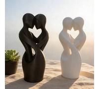 Shein 1 pieza Estatua figurativa de pareja abrazándose, decoración del hogar minimalista moderna con tema de amantes abrazados, escultura de pareja entrelaz