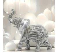 Shein 1 pieza Estatua mini de elefante dorado brillante, escultura de elefante de resina para la suerte y la riqueza, adecuada para sala de estar, dormitori
