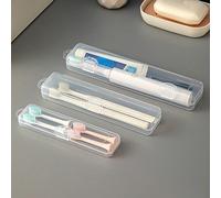 Shein 1 pieza Estuche portátil de viaje transparente para cepillo de dientes eléctrico, caja de almacenamiento con diseño de tapa, accesorios de baño