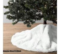 Shein 1 pieza Falda de árbol de Navidad esponjosa blanca, suave y acogedora, agrega ambiente navideño, decoración navideña multiusos, mejor regalo, decoraci