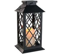 Shein 1 pieza Farol solar con vela decorativa y efecto de llama LED, luz LED solar colgante impermeable para exteriores