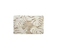 Shein 1 pieza Felpudo con forma de hoja tropical, alfombra de piso de baño, tapete de decoración del hogar moderno, alfombra lateral de bañera