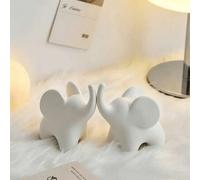 Shein 1 pieza Figura de elefante minimalista grande, tamaño 9.7 * 9.5 * 5.4cm, material de resina estilo nórdico, adecuada para el hogar, escritorio de ofic