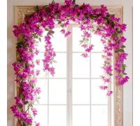 Shein 1 pieza Flor artificial, Enredadera artificial de buganvilla, Decoración exterior, Decoración de boda para alféizar de ventana y patio, Pasillo de jar