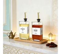Shein 1 pieza Frasco de vidrio grueso de 500ml para almacenamiento de condimentos, Juego de botellas para aceite de oliva y vinagre, Botella de especias res