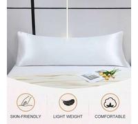 Shein 1 pieza Funda de almohada 100% de unicolor, suave y sedosa, sin relleno, de seda sintética transpirable, con cierre de sobre, adecuada para cama, sofá