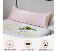 Shein 1 pieza Funda de almohada de color rosa claro 100% seda premium suave y sedosa, sin relleno de almohada, de seda sintética suave y transpirable, con c