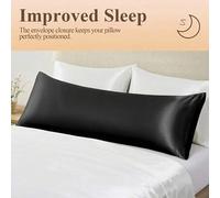 Shein 1 pieza Funda de almohada de satén, Funda de almohada de seda con banda elástica, Funda de almohada de viaje, Funda de almohada de satén de seda suave