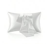 Shein 1 pieza Funda de almohada de satén, funda de almohada de seda para el cuidado del cabello y la piel, lujosamente suave y transpirable, sin relleno, la
