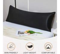 Shein 1 pieza Funda de almohada de unicolor premium 100% de seda suave, sin relleno de almohada, seda sintética transpirable, cierre de sobre, adecuada para