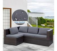 Shein 1 pieza Funda de cojín de asiento de sofá de exterior con estampado jacquard de granos de maíz, resistente al agua, de unicolor de poliéster elástico