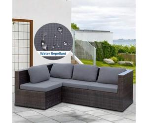 Shein 1 pieza Funda de cojín de asiento de sofá de exterior con estampado jacquard de granos de maíz, resistente al agua, de unicolor de poliéster elástico