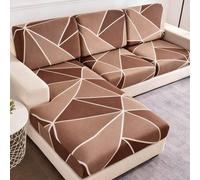Shein 1 pieza Funda de cojín de asiento de sofá de seda de leche con estampado geométrico triangular, adecuada para todas las estaciones