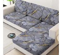 Shein 1 pieza Funda de cojín de asiento de sofá de seda de leche con estampado geométrico triangular, adecuada para todas las estaciones