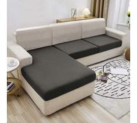 Shein 1 pieza Funda de cojín de asiento de sofá de seda de leche de alta elasticidad, unicolor para todas las estaciones, funda de cojín de sofá minimalista