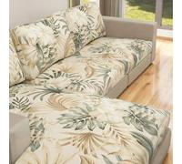 Shein 1 pieza Funda de cojín de sofá con estampado de hojas, funda de cojín de asiento de sofá con estampado de hojas tropicales moderno, apto para el hogar