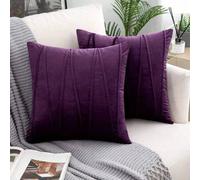 Shein 1 pieza Funda de cojín decorativo cuadrado de terciopelo con rayas de poliéster moderno, apta para cama, sala de estar, sofá, decoración del hogar, no
