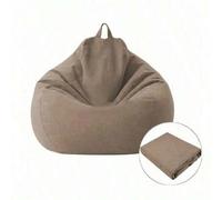 Shein 1 pieza Funda de puf para sofá extra grande de 100cm*120cm, funda de cojín de sofá holgado de tela de unicolor estilo japonés, protector de muebles su