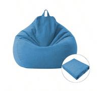 Shein 1 pieza Funda de puf suave y premium, cojín de sofá holgado de unicolor estilo japonés, protector de muebles para dormitorio y sala de estar (sin rell