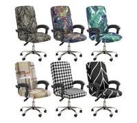 Shein 1 pieza Funda elástica impresa para silla de oficina, funda suave para silla giratoria de escritorio, funda protectora antideslizante y lavable de spa