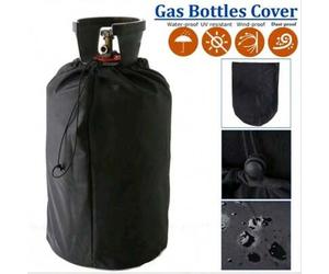 Shein 1 pieza Funda negra de tela Oxford 210D resistente al agua para cilindro de gas, funda antipolvo para botella de gas, funda para cilindro de gas, fund