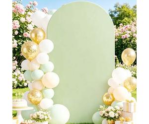 Shein 1 pieza Funda para arco de boda verde claro 80*180cm/100*200cm/120*220cm Funda de marco de arco de doble cara con parte superior redonda Adecuada para
