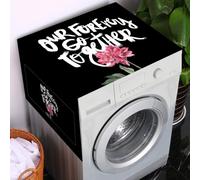 Shein 1 pieza Funda para lavadora con diseño floral y de letras, decoración de cocina, artículos del hogar, regalo del Día de la Madre, decoración de dormit