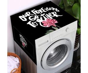Shein 1 pieza Funda para lavadora con diseño floral y de letras, decoración de cocina, artículos del hogar, regalo del Día de la Madre, decoración de dormit