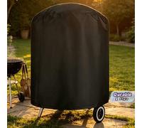 Shein 1 pieza Funda para parrilla de barbacoa exterior, impermeable, exterior negro & interior plateado, protege de la lluvia, toldo para carrito de puesto,