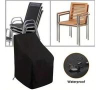 Shein 1 pieza Funda para silla apilable de exterior, impermeable y a prueba de polvo, tela Oxford 210D, funda para muebles de jardín y patio, adecuada para